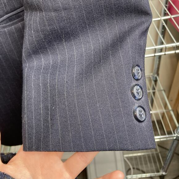 Hardy Amies Men's Navy Pinstripe Wool Blazer Size 36R Old Money Classic Preppy - Picture 11 of 13